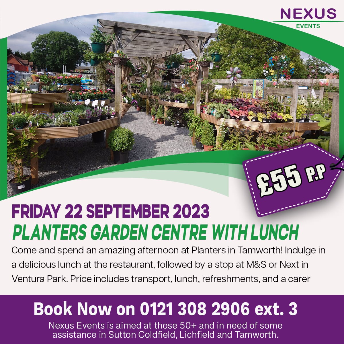 Garden Centre trip with lunch and shopping