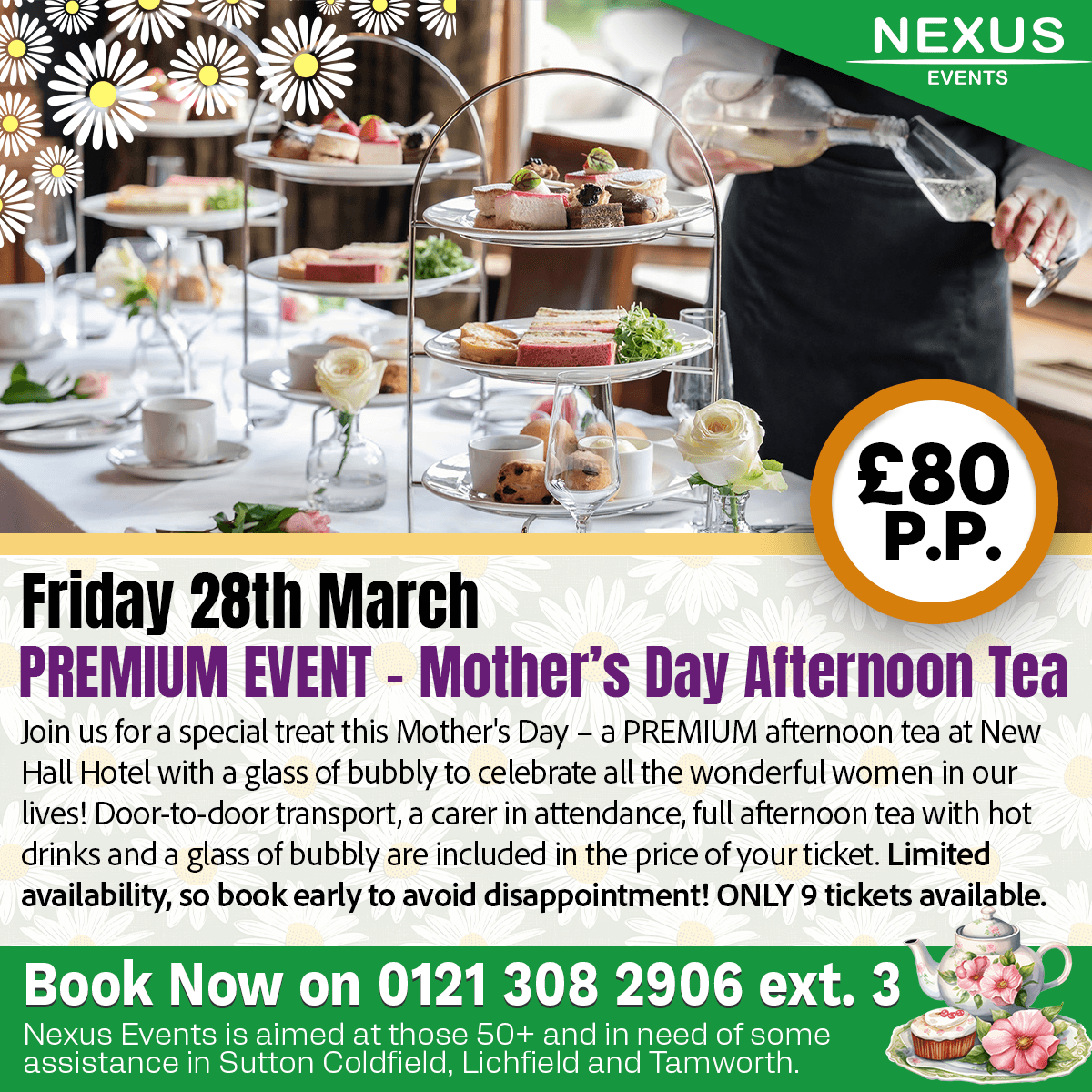 Mother's Day PREMIUM Afternoon Tea at New Hall Hotel