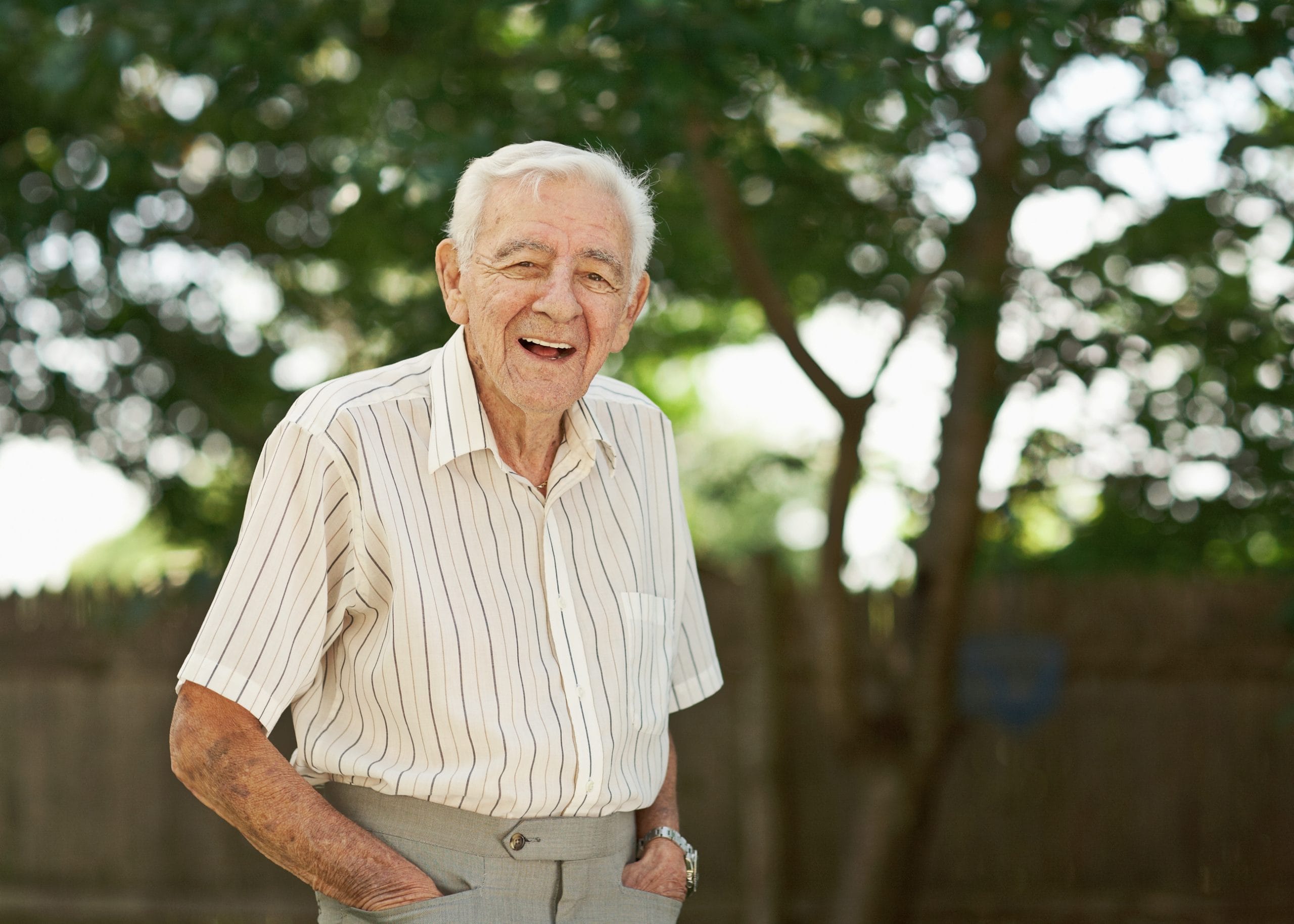 community care old man outside